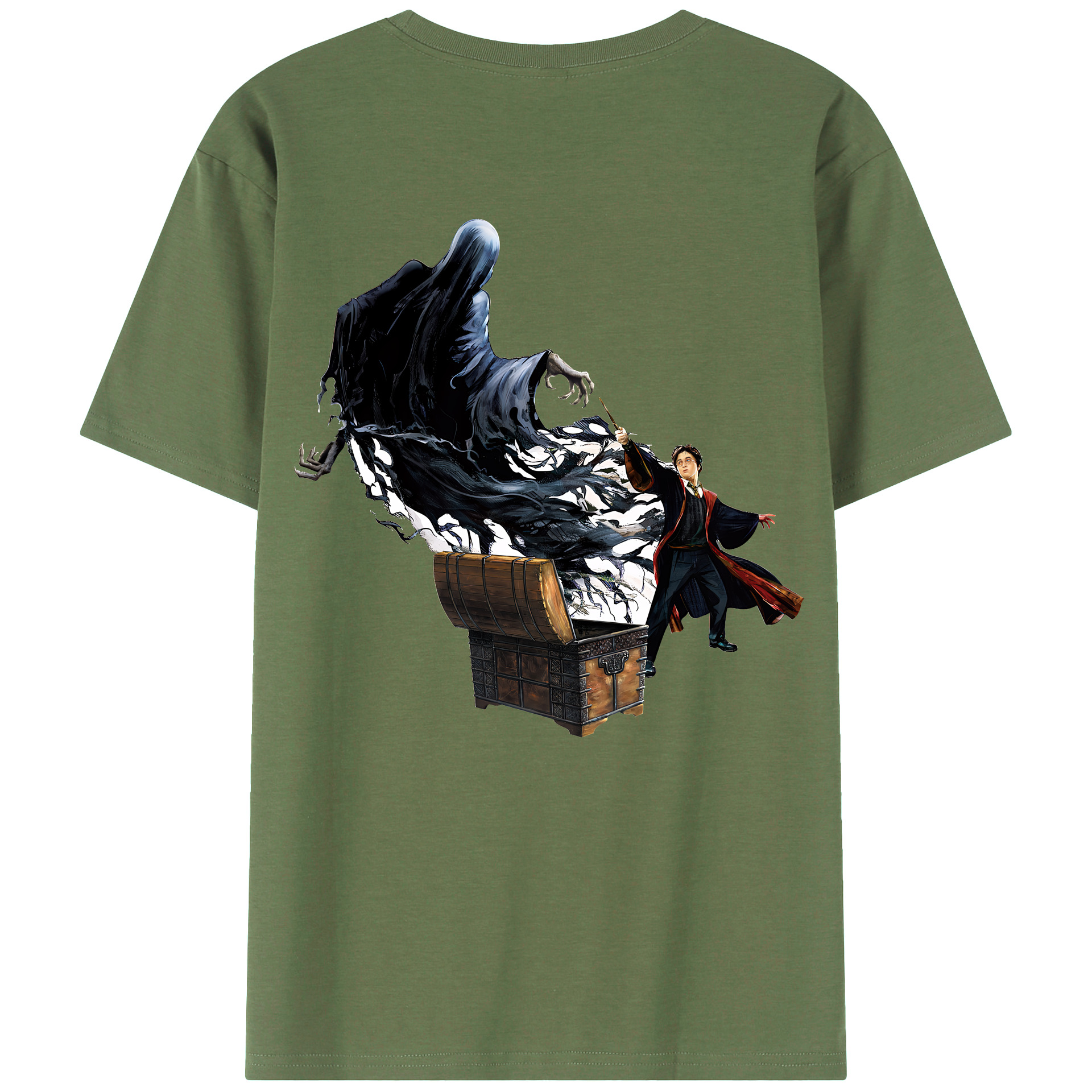（画像用） Harry Potter ハリー・ポッターシリーズ 綿100％ メンズ半袖Tシャツ（バックプリント） 通気性